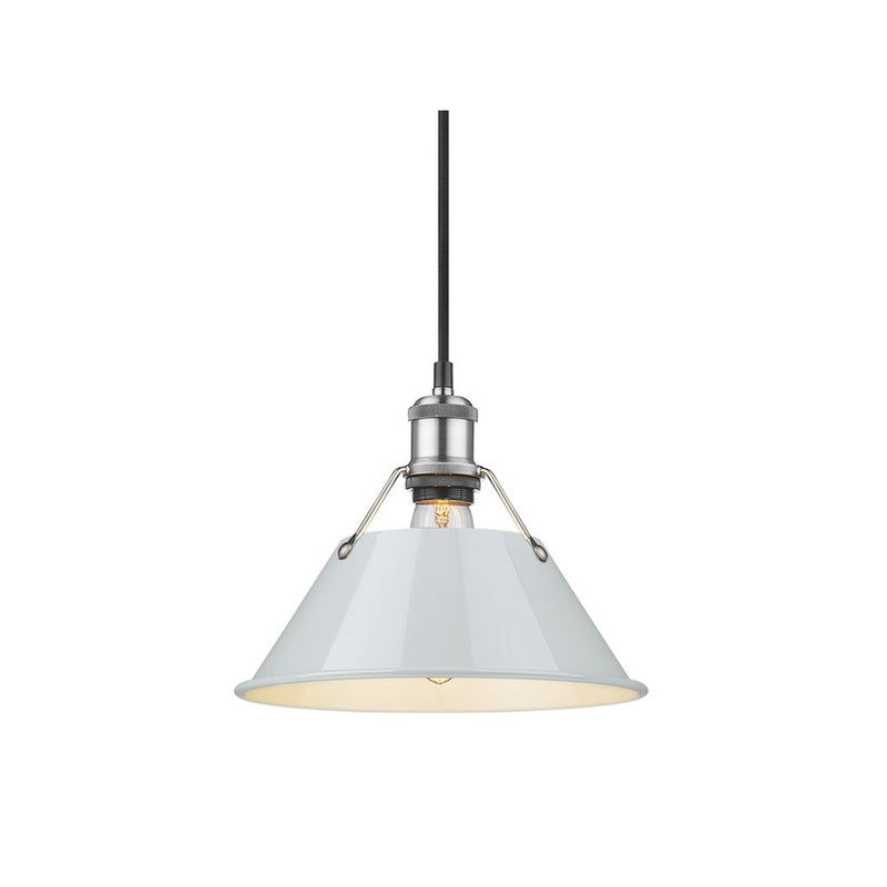 Golden Lighting Orwell 10" Wide Medium Pendant, Pewter/Dusky Blue