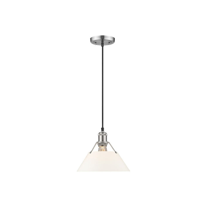 Golden Lighting Orwell 10" Wide Medium Pendant, Pewter/Opal Glass - 3306-MPW-OP