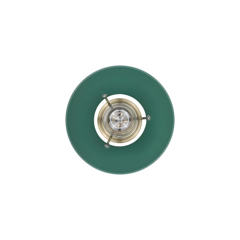 Golden Orwell 7.5" Wide Small Pendant, Aged Brass/Pine Green