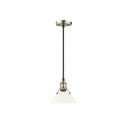 Golden Orwell 7.5" Wide Small Pendant, Aged Brass/Opal Glass - 3306-SAB-OP