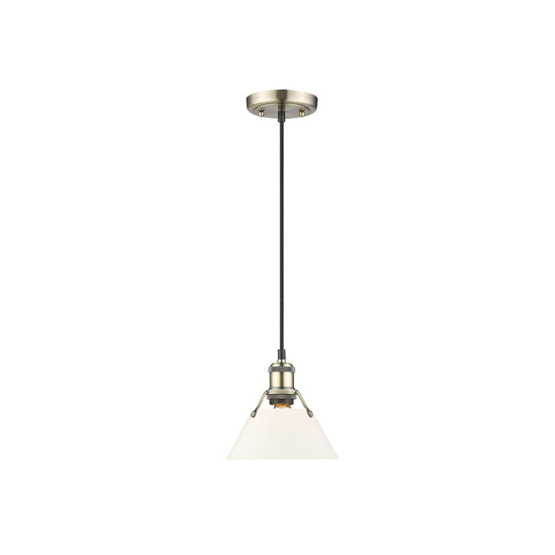 Golden Orwell 7.5" Wide Small Pendant, Aged Brass/Opal Glass - 3306-SAB-OP