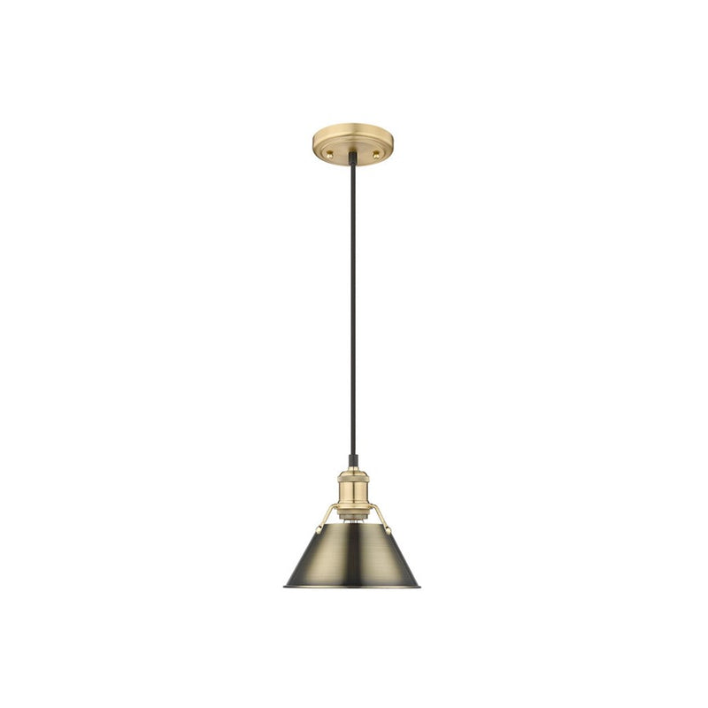 Golden Orwell 7.5" W Small Pendant, Champagne Bronze/Aged Brass - 3306-SBCB-AB
