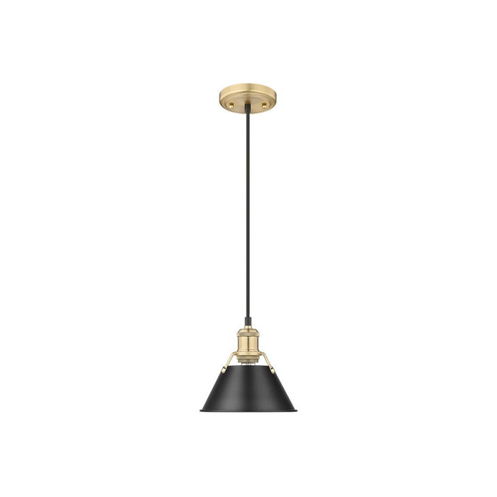 Golden Orwell 7.5" Wide Small Pendant, Champ Bronze/Matte Black - 3306-SBCB-BLK