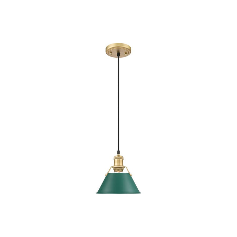 Golden Orwell 7.5" W Small Pendant, Champagne Bronze/Pine Green - 3306-SBCB-GN