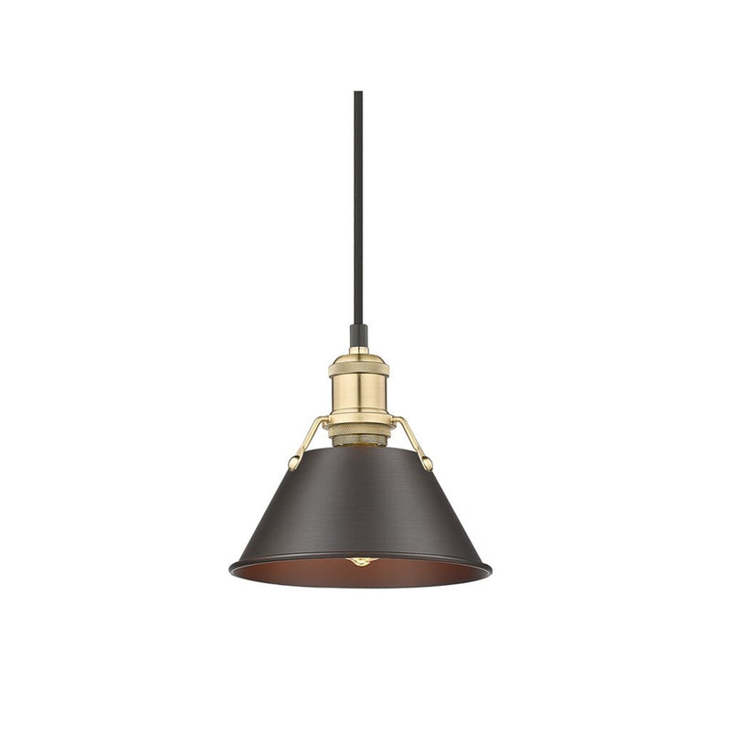 Golden Orwell 7.5" Wide Small Pendant, Bronze/Bronze