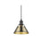 Golden Orwell 7.5" Wide Small Pendant, Matte Black/Aged Brass