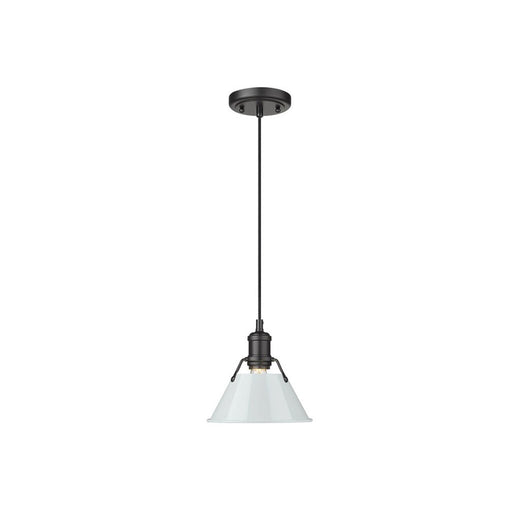 Golden Orwell 7.5" Wide Small Pendant, Matte Black/Dusky Blue - 3306-SBLK-DB