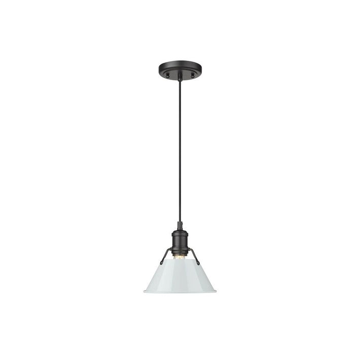 Golden Orwell 7.5" Wide Small Pendant, Matte Black/Dusky Blue - 3306-SBLK-DB