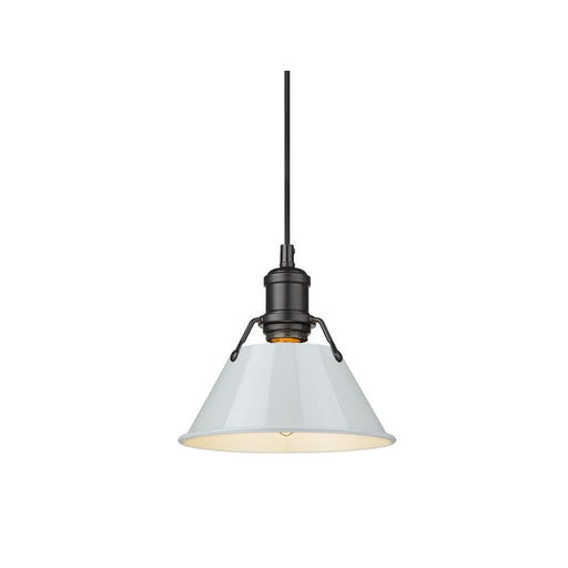 Golden Orwell 7.5" Wide Small Pendant, Matte Black/Dusky Blue