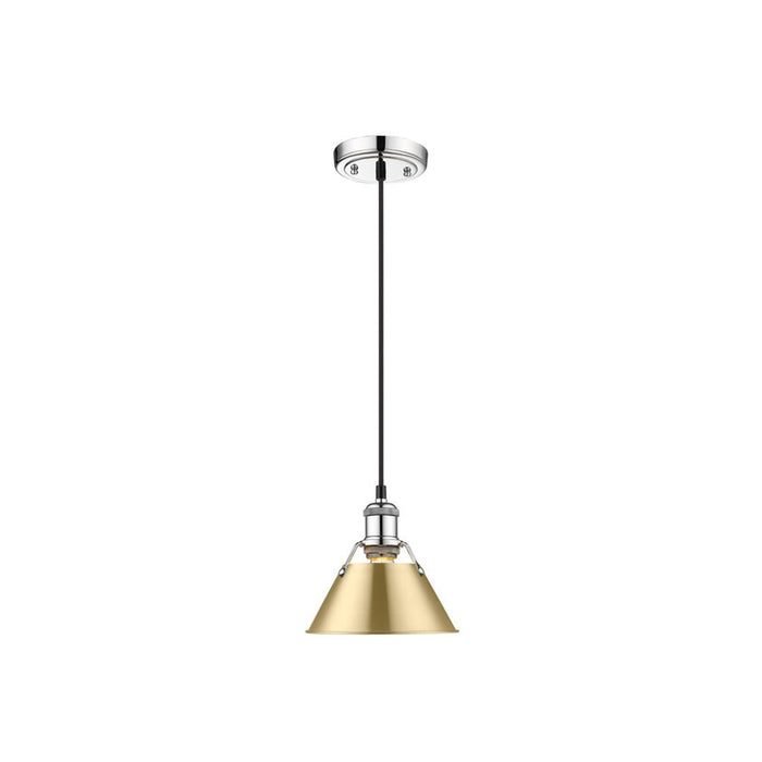 Golden Orwell 7.5" Wide Small Pendant, Chrome/Champagne Bronze - 3306-SCH-BCB