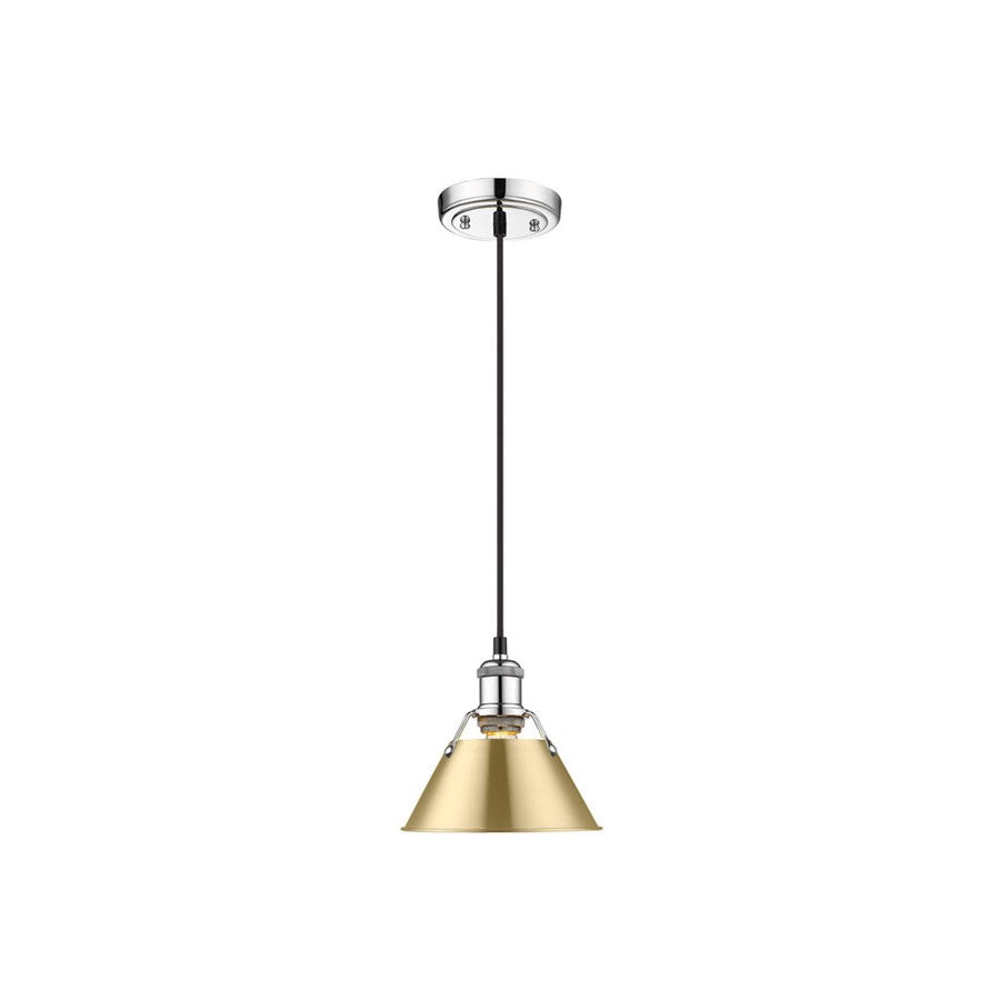 Golden Orwell 7.5" Wide Small Pendant, Chrome/Champagne Bronze - 3306-SCH-BCB
