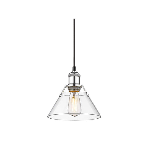 Golden Orwell 7.5" Wide Small Pendant, Chrome/Clear Glass