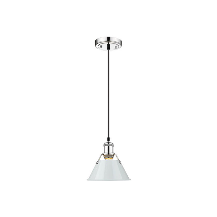 Golden Lighting Orwell 7.5" Wide Small Pendant, Chrome/Dusky Blue - 3306-SCH-DB