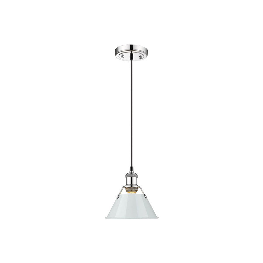 Golden Lighting Orwell 7.5" Wide Small Pendant, Chrome/Dusky Blue - 3306-SCH-DB