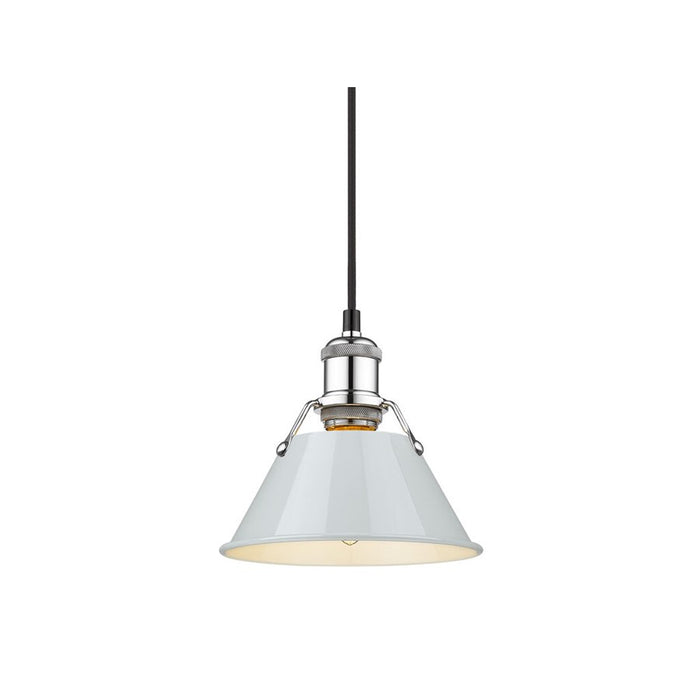 Golden Lighting Orwell 7.5" Wide Small Pendant, Chrome/Dusky Blue