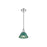 Golden Lighting Orwell 7.5" Wide Small Pendant, Chrome/Pine Green