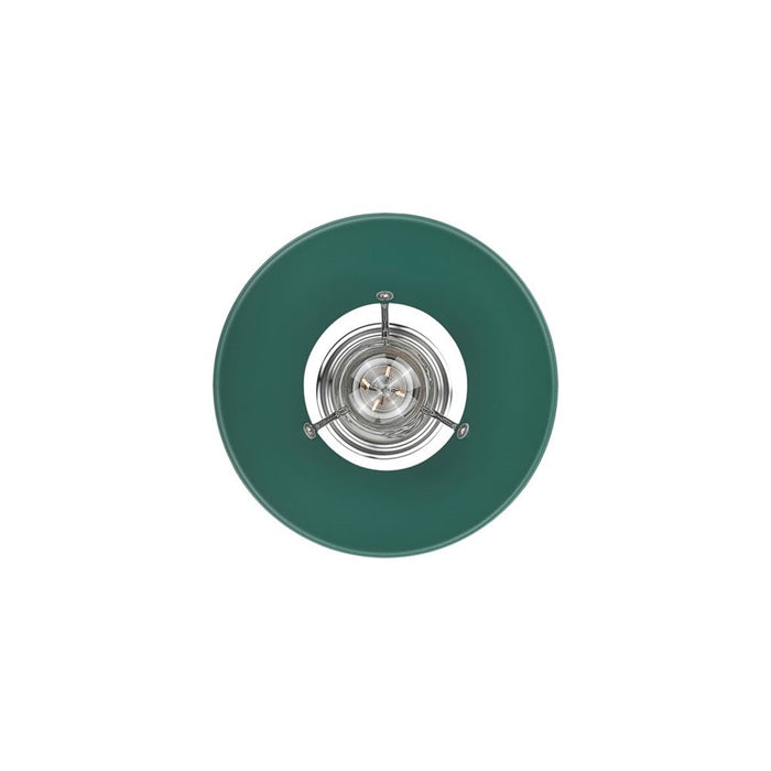 Golden Lighting Orwell 7.5" Wide Small Pendant, Chrome/Pine Green