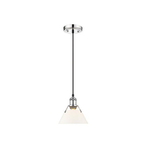 Golden Lighting Orwell 7.5" Wide Small Pendant, Chrome/Opal Glass - 3306-SCH-OP