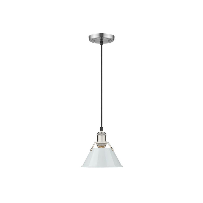 Golden Lighting Orwell 7.5" Wide Small Pendant, Pewter/Dusky Blue - 3306-SPW-DB