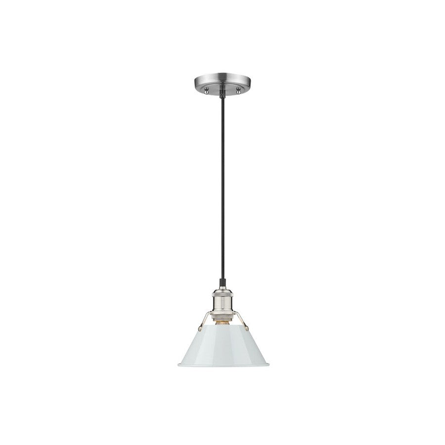 Golden Lighting Orwell 7.5" Wide Small Pendant, Pewter/Dusky Blue - 3306-SPW-DB
