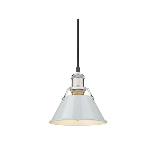 Golden Lighting Orwell 7.5" Wide Small Pendant, Pewter/Dusky Blue