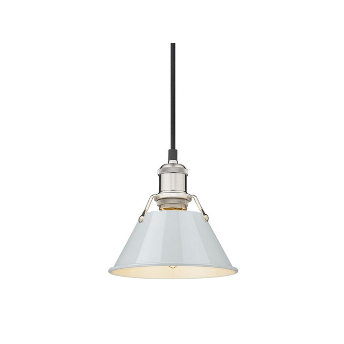 Golden Lighting Orwell 7.5" Wide Small Pendant, Pewter/Dusky Blue