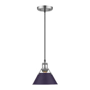 Golden Lighting Orwell 8in 1-Light Pendant | Industrial Pewter and Exotic Purple Steel | Kitchen & Dining Room | Model 3306-S PW-EP