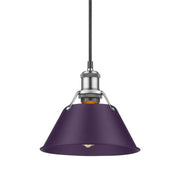 Golden Lighting Orwell 8in 1-Light Pendant | Industrial Pewter and Exotic Purple Steel | Kitchen & Dining Room | Model 3306-S PW-EP