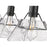 Golden Kepler 4-Light Linear Pendant, Matte Black/Water Glass