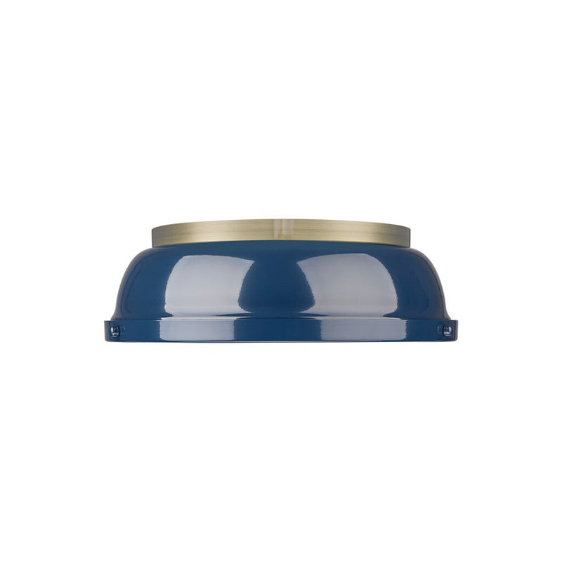 Golden Lighting Duncan 14-Light Chandelier, Aged Brass/Navy Blue - 3602-14AB-NVY