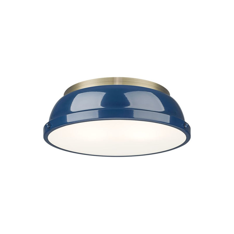 Golden Lighting Duncan 14-Light Chandelier, Aged Brass/Navy Blue