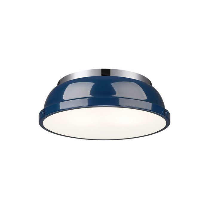 Golden Lighting Duncan 14-Light Chandelier, Chrome/Navy Blue