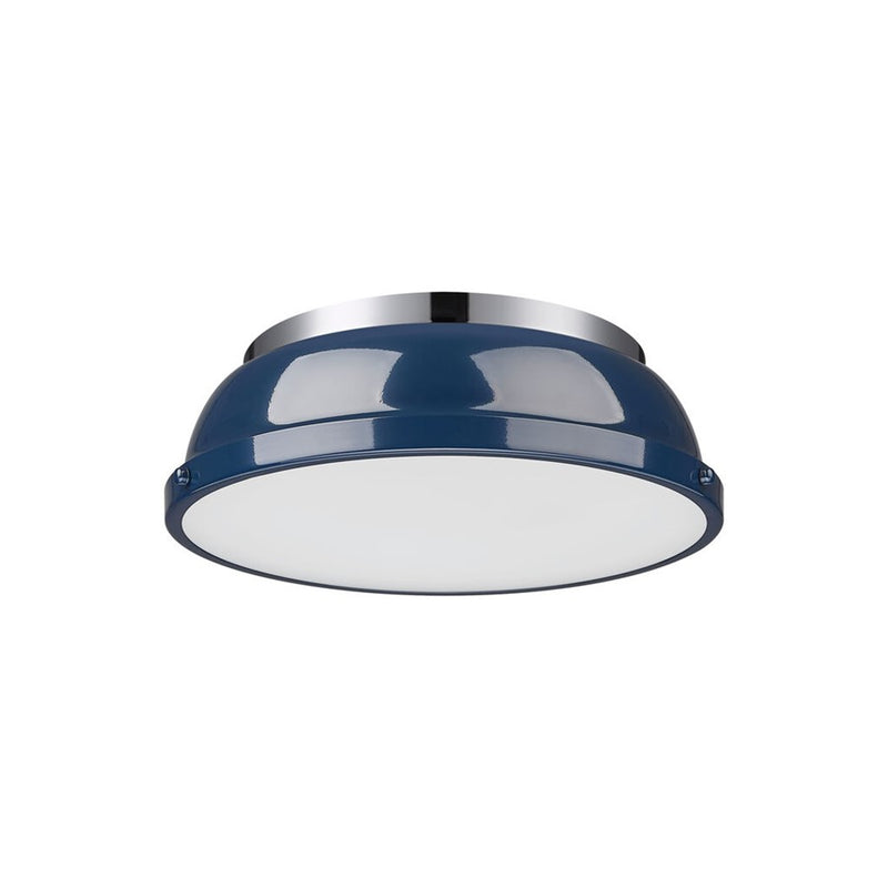 Golden Lighting Duncan 14-Light Chandelier, Chrome/Navy Blue