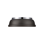Golden Lighting Duncan 14-Light Chandelier, Chrome/Rubbed Bronze - 3602-14CH-RBZ