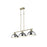 Golden Lighting Duncan 3-Light Linear Pendant, Aged Brass/Chrome