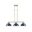 Golden Duncan 3-Light Linear Pendant, Aged Brass/Navy Blue - 3602-3LPAB-NVY