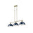 Golden Duncan 3-Light Linear Pendant, Aged Brass/Navy Blue