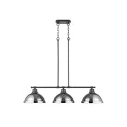 Golden Duncan 3-Light Linear Pendant, Matte Black/Chrome - 3602-3LPBLK-CH