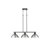 Golden Duncan 3-Light Linear Pendant, Matte Black/Pewter - 3602-3LPBLK-PW