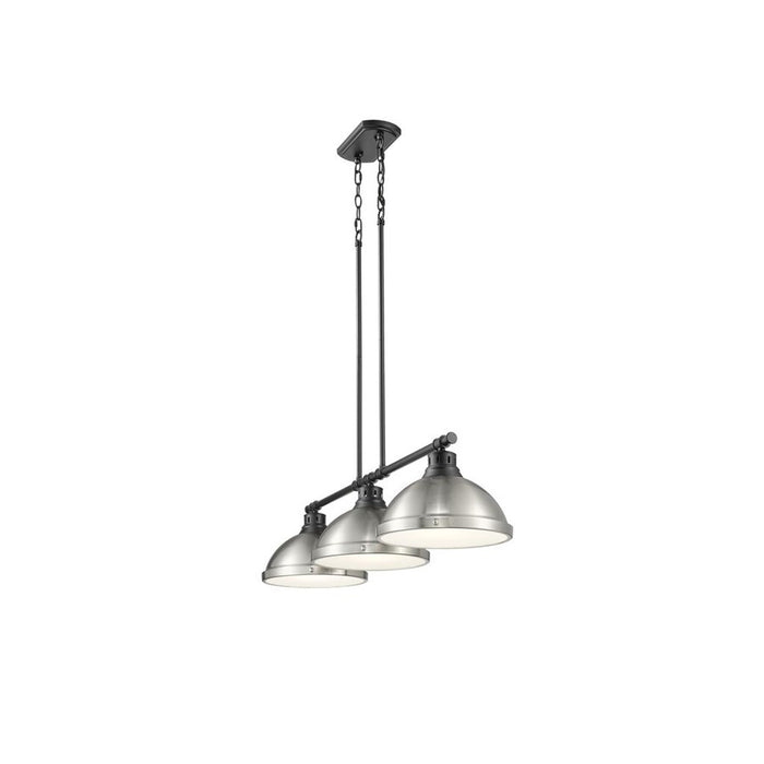 Golden Duncan 3-Light Linear Pendant, Matte Black/Pewter
