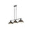 Golden Duncan 3-Lt Linear Pendant, Matte Black/Rubbed Bronze
