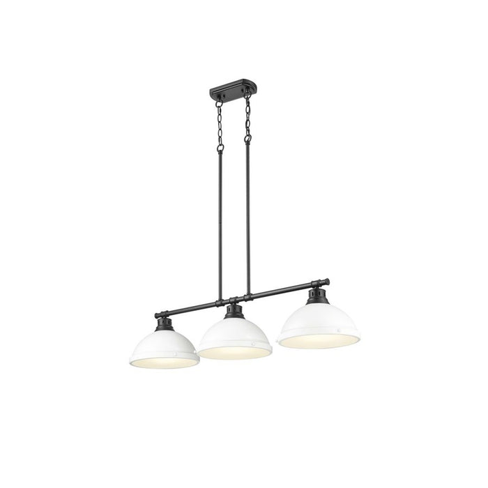 Golden Duncan 3-Light Linear Pendant, Matte Black/Matte White