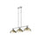 Golden Lighting Duncan 3-Light Linear Pendant, Chrome/Aged Brass