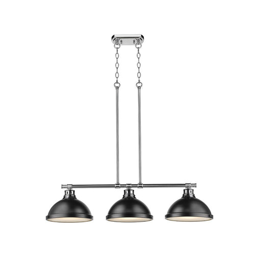 Golden Duncan 3-Light Linear Pendant, Chrome/Matte Black
