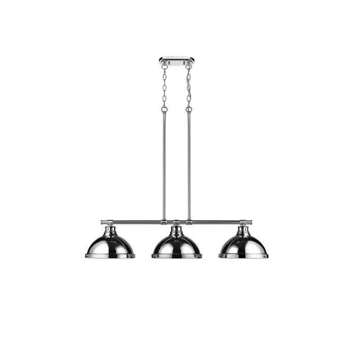 Golden Lighting Duncan 3-Light Linear Pendant, Chrome/Chrome - 3602-3LPCH-CH
