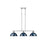 Golden Lighting Duncan 3-Light Linear Pendant, Chrome/Navy Blue - 3602-3LPCH-NVY