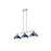 Golden Lighting Duncan 3-Light Linear Pendant, Chrome/Navy Blue