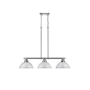 Golden Lighting Duncan 3-Light Linear Pendant, Chrome/White - 3602-3LPCH-WH