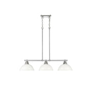 Golden Duncan 3-Light Linear Pendant, Chrome/Matte White - 3602-3LPCH-WHT