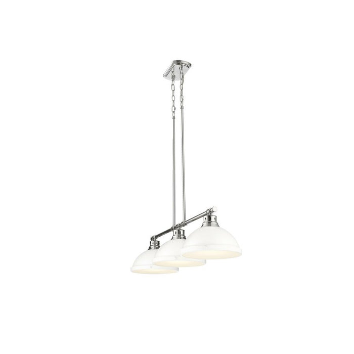 Golden Duncan 3-Light Linear Pendant, Chrome/Matte White